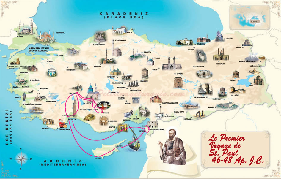 Premier Voyage de Saint Paul (46-48 a.d.)